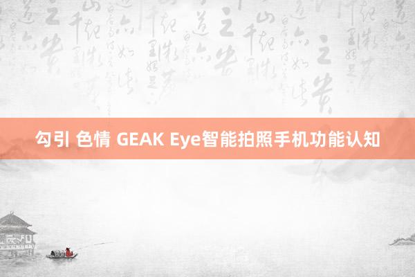 勾引 色情 GEAK Eye智能拍照手机功能认知