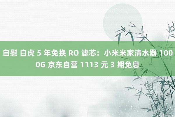 自慰 白虎 5 年免换 RO 滤芯：小米米家清水器 1000G 京东自营 1113 元 3 期免息