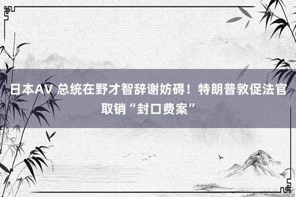 日本AV 总统在野才智辞谢妨碍！特朗普敦促法官取销“封口费案”